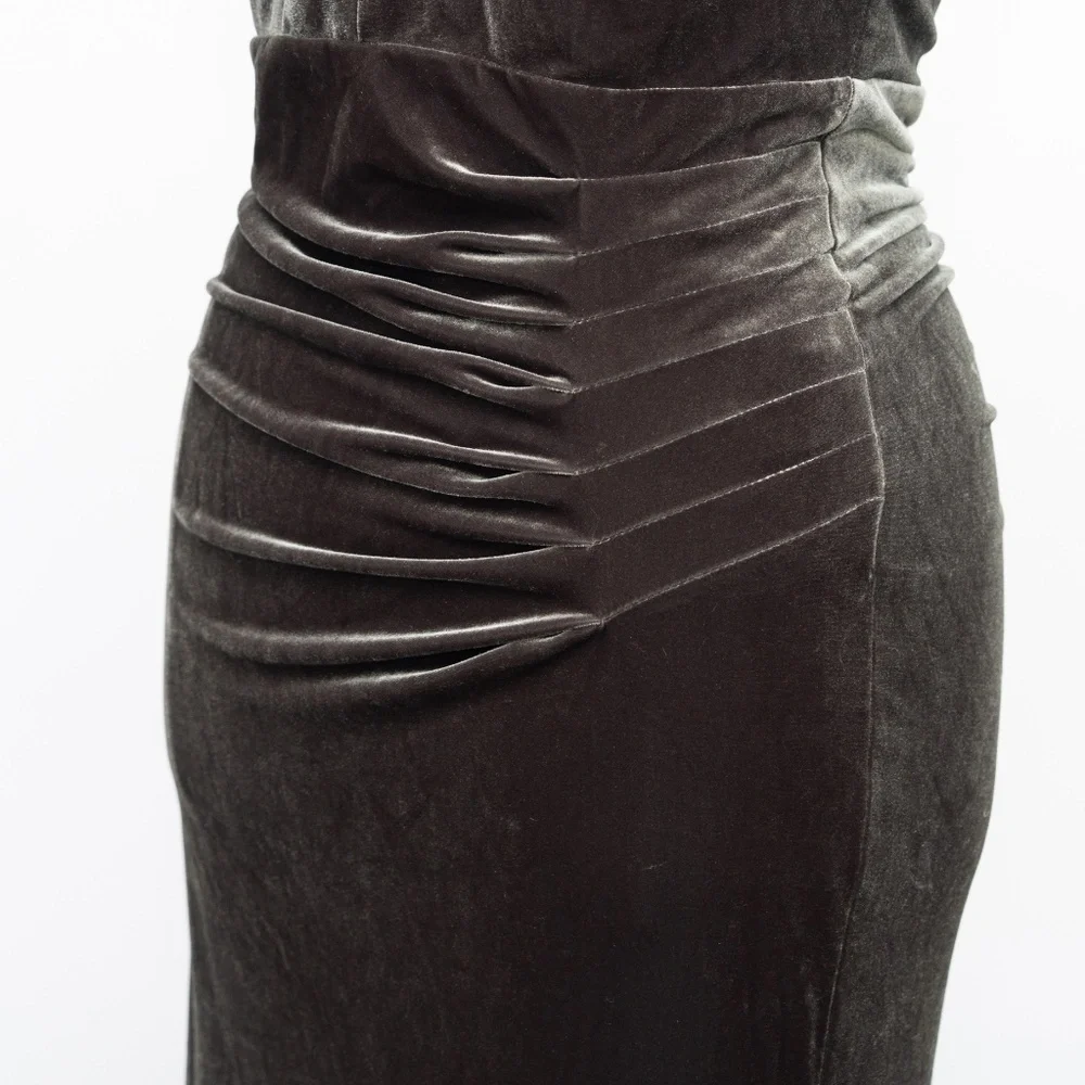 XSCAPE Evenings - “Grace” Velvet Mock Neck‎ Gown